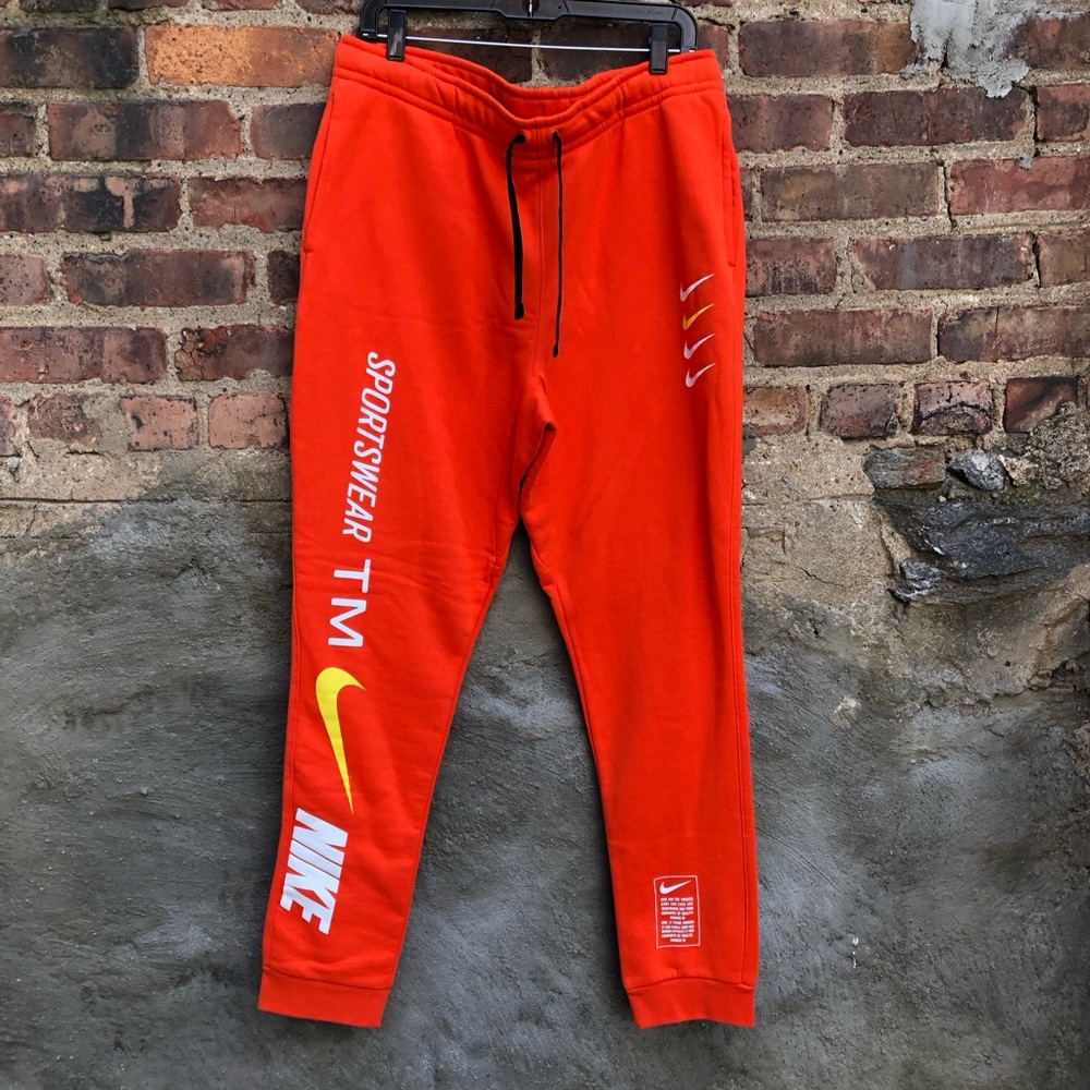Nike Microbrand Club Orange Joggers Men's Size L